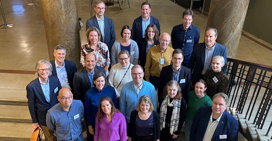 A group photo of the members of the FinnGen Steering Committee in Helsinki, 2023.