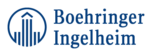 Boehringer Ingelheim-logotypen med företagets namn i grön, modern sans-serif-typografi och en stiliserad linjär symbol som representerar företagets arv och vetenskapliga fokus