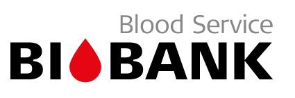 Logo of the Finnish Red Cross Blood Service Biobank featuring a stylized blood drop and the organization’s name in clean typography