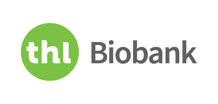 THL Biobank logo featuring a green circle with the lowercase white letters 'thl' inside, positioned to the left of the word 'Biobank' written in gray sans-serif font